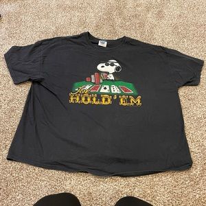 Vintage Peanuts Snoopy "Joe Hold 'Em" Graphic Print Size XXXL T-Shirt